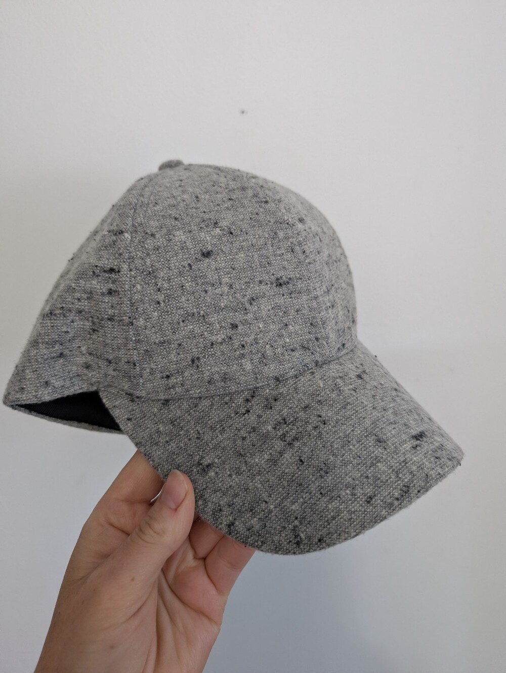 Aritzia Babaton Wool Hat Textured Ball Cap Adjustable Stretch Heathered Grey